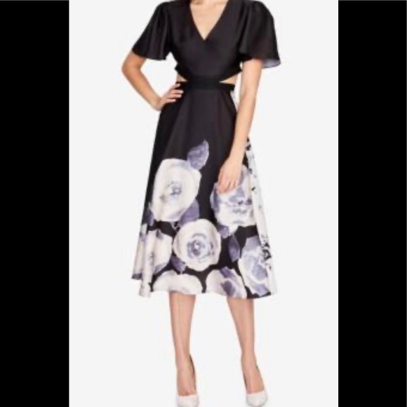 Rachel Roy Cutout Midi Dress Rose Combo size 2 - Picture 1 of 3